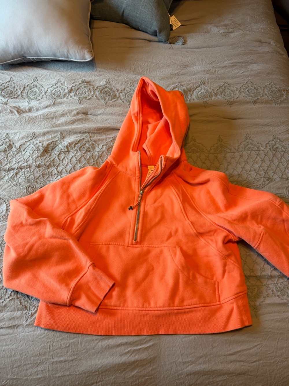 Lululemon Scuba Cropped Salmon Half-Zip Hoodie